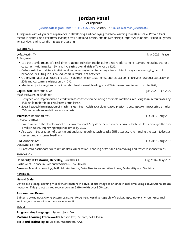 Sample resume