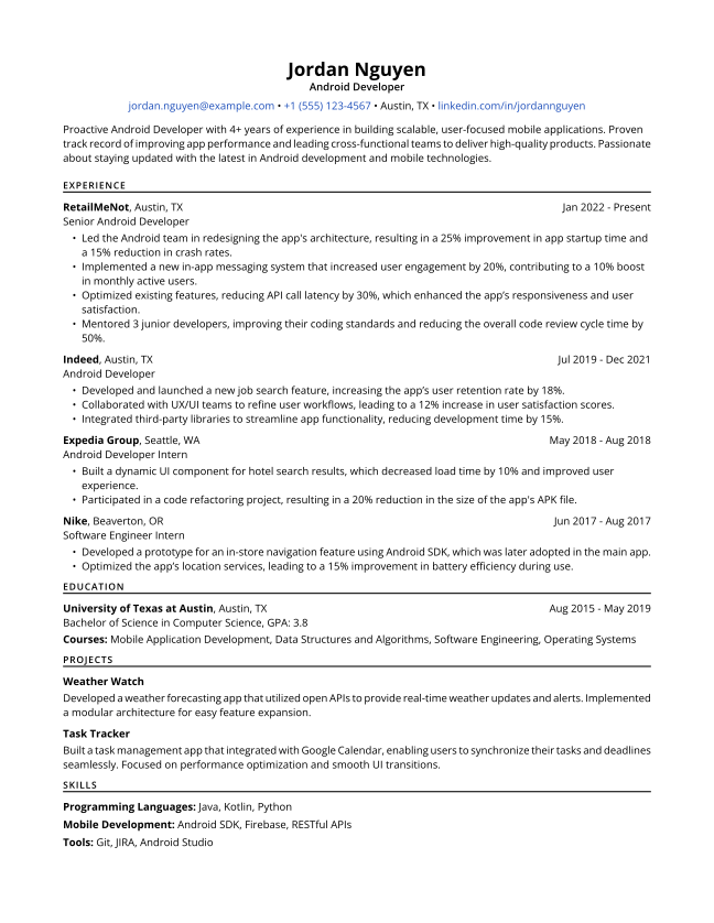 Sample resume