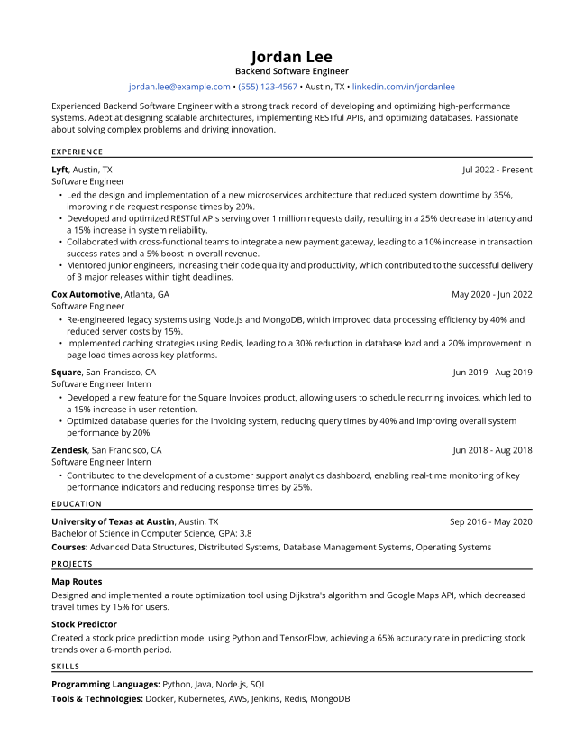 Sample resume