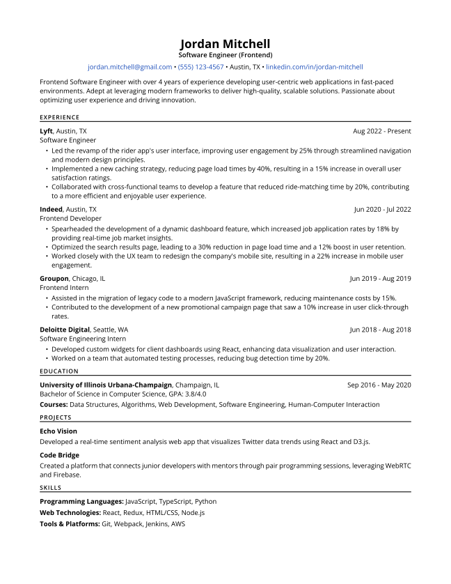 Sample resume