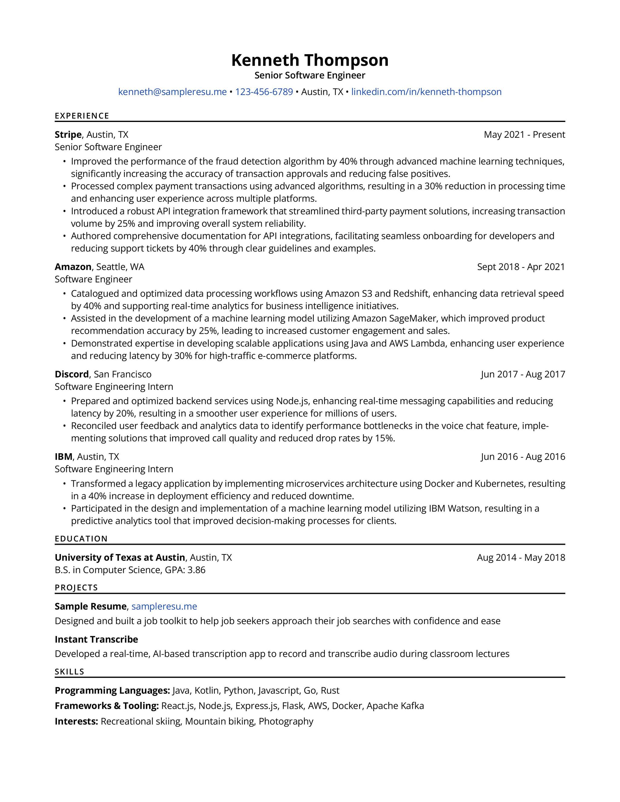 Resume Sample