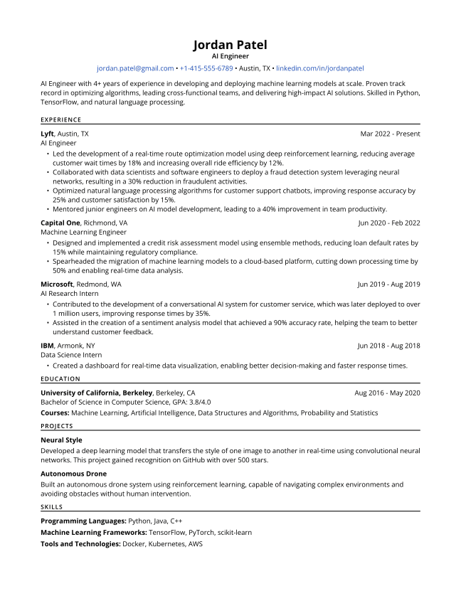 Example resume