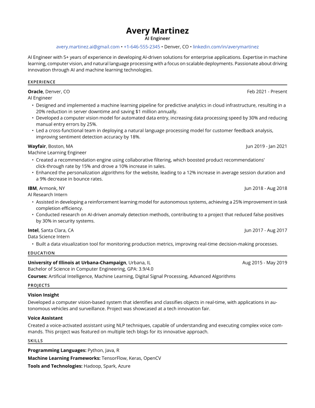 Example resume