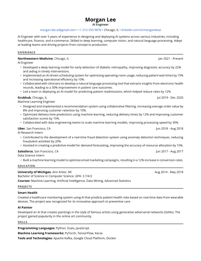 Example resume