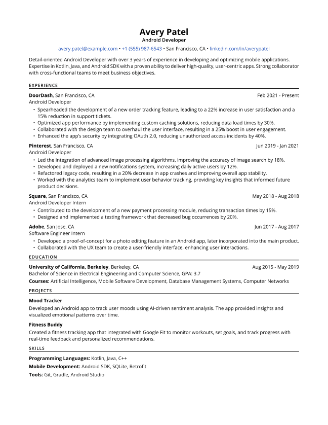 Example resume