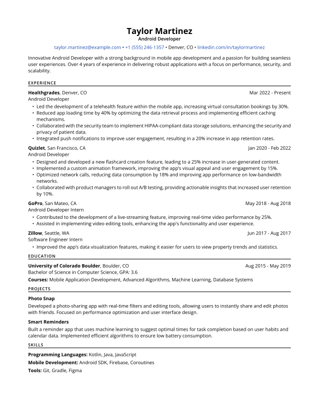 Example resume