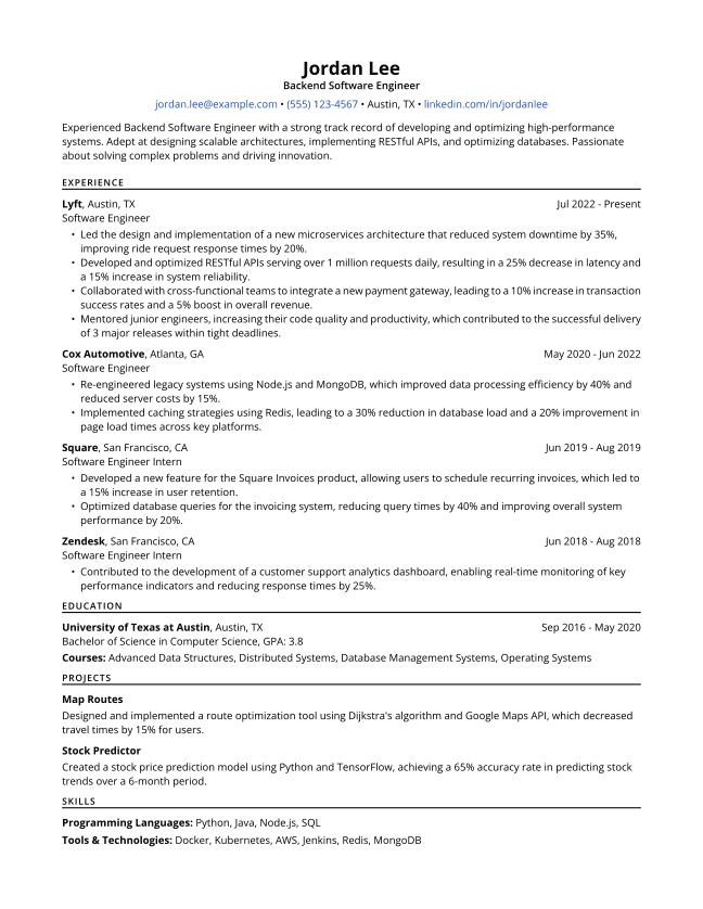 Example resume