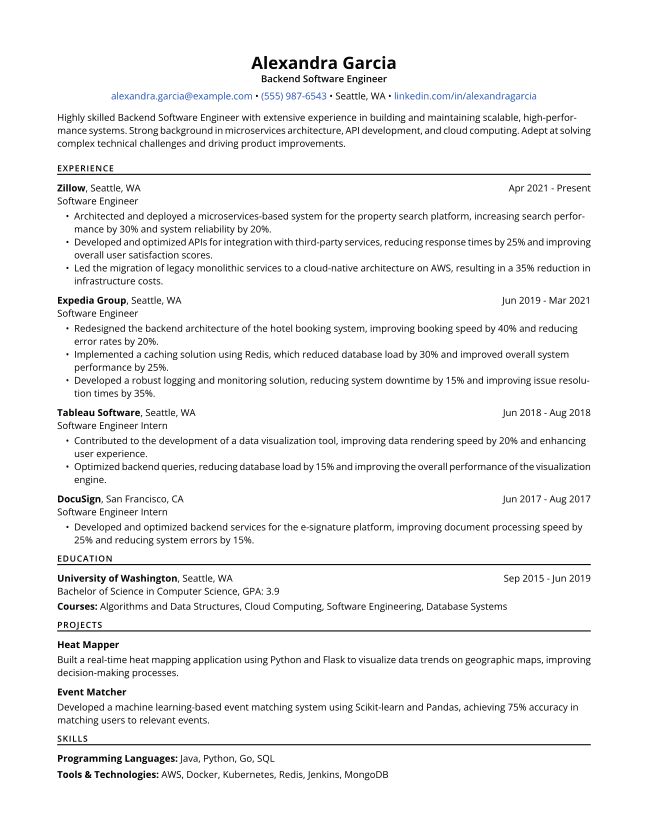 Example resume