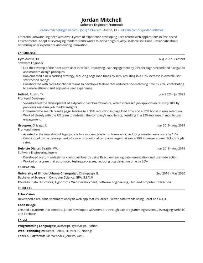 Example resume