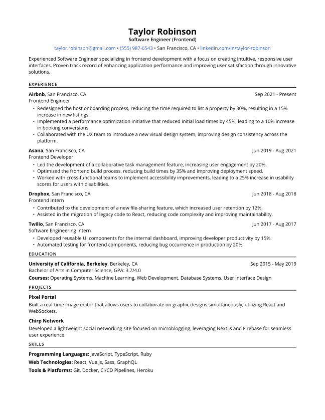 Example resume