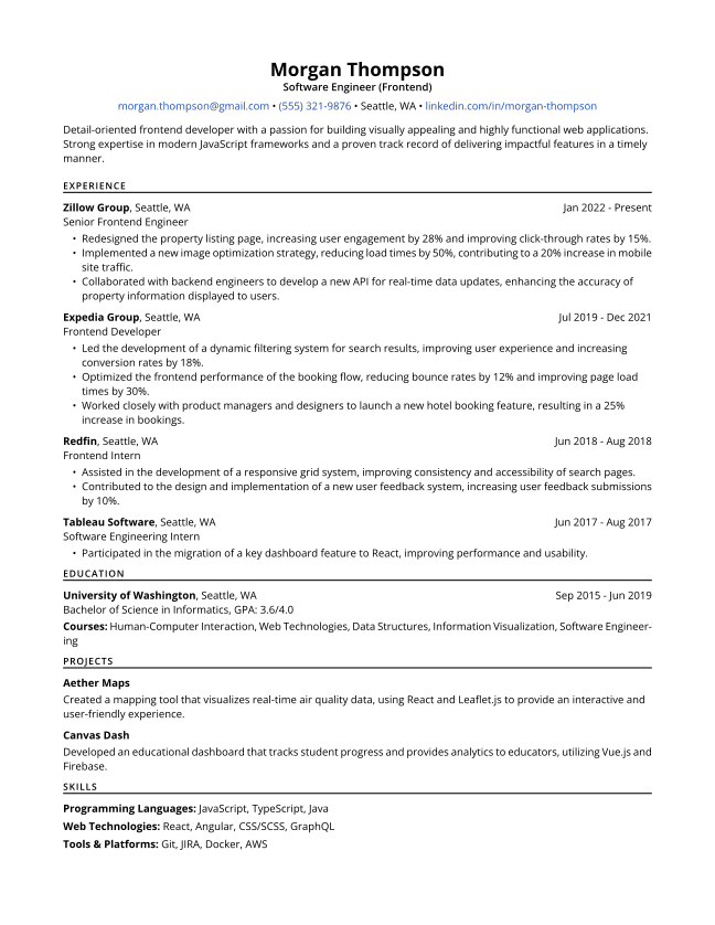 Example resume