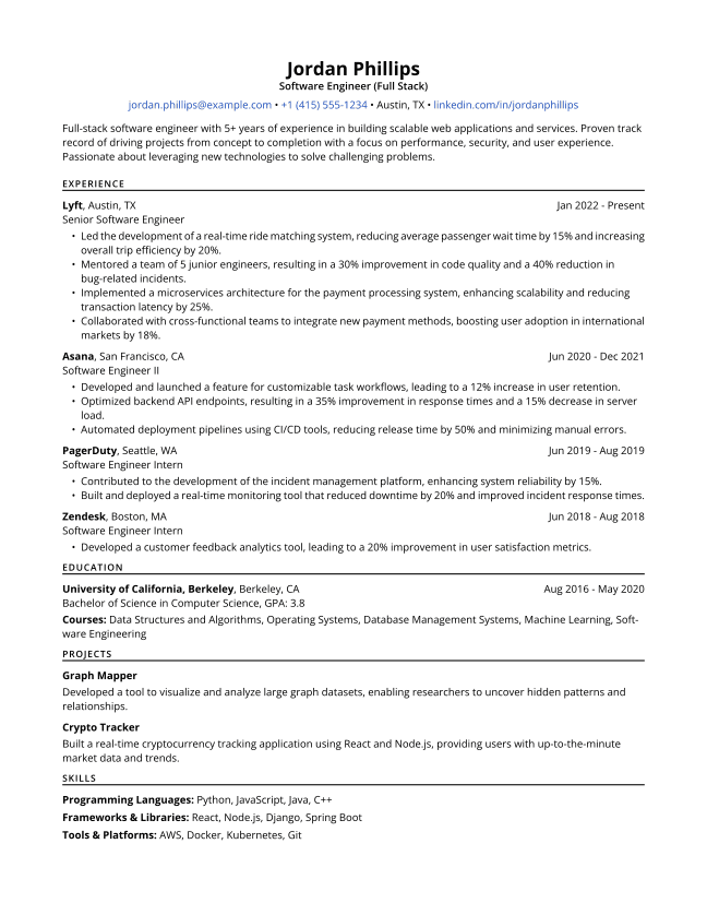 Example resume