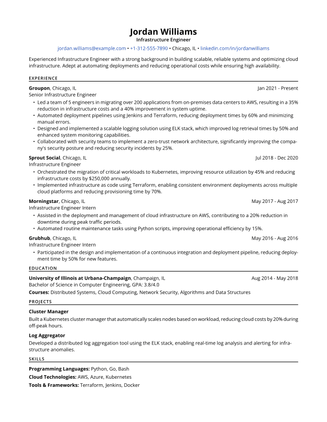 Example resume