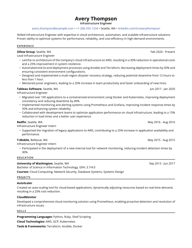 Example resume