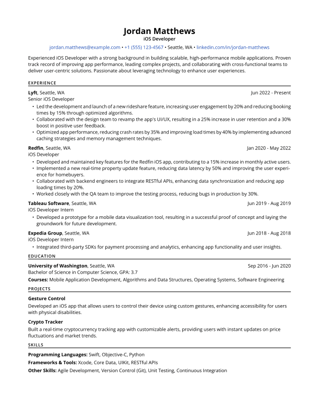 Example resume