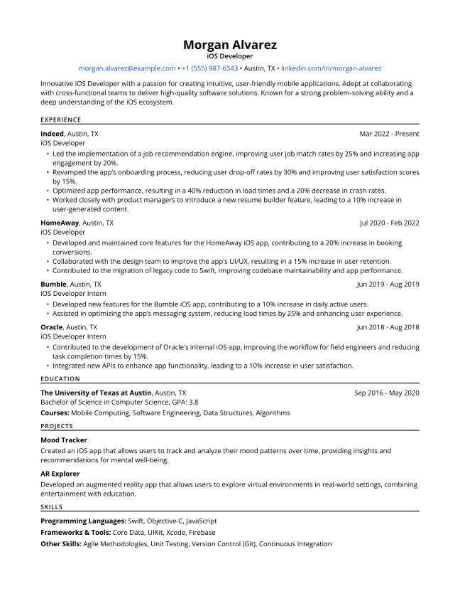 Example resume