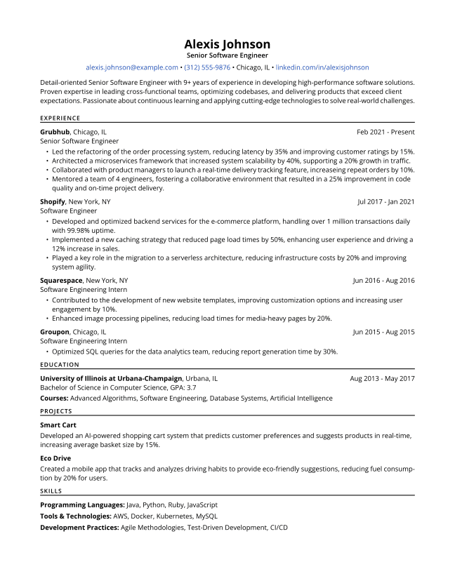 Example resume