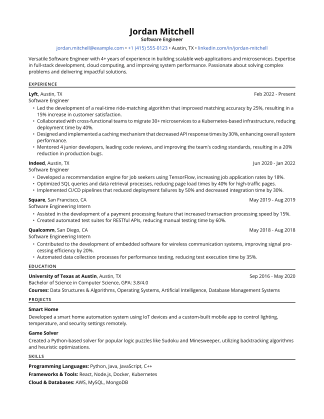 Example resume