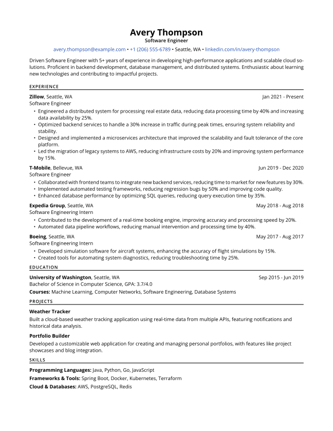 Example resume