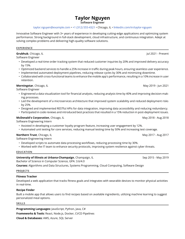 Example resume