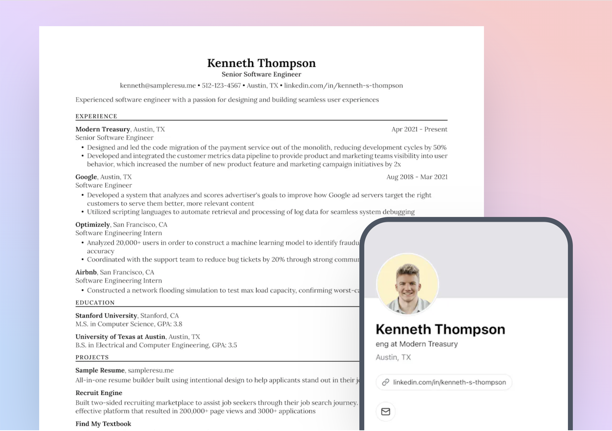 Sample Resume Free Online Resume - Opengraph Image